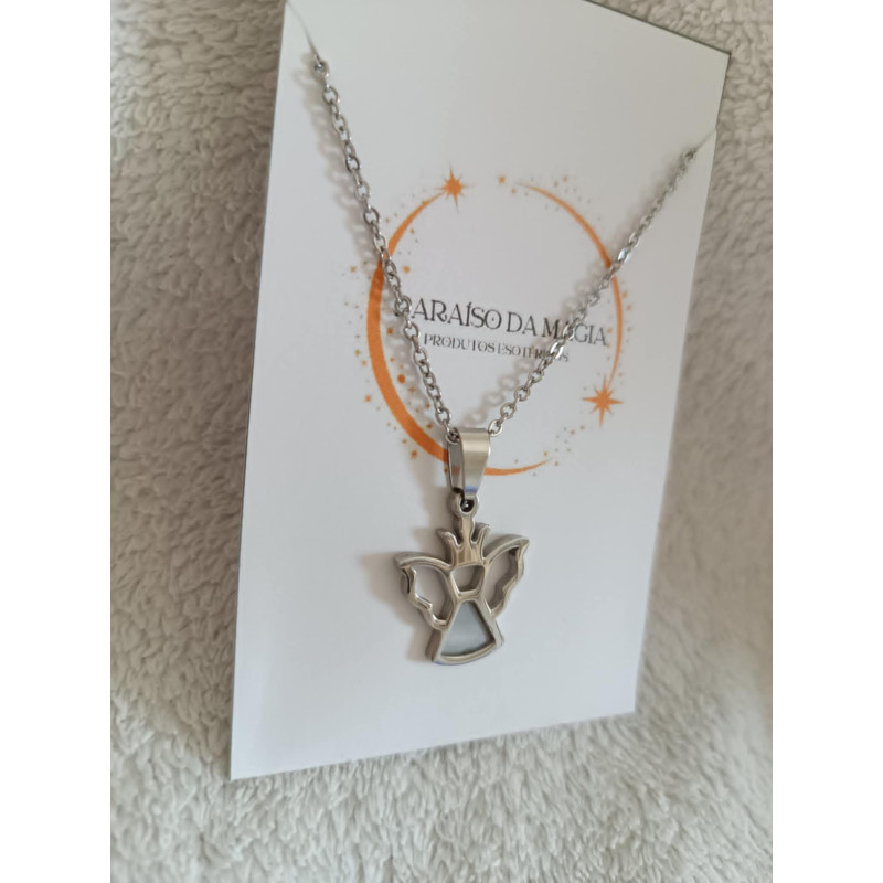 Colar Anjo da Guarda Madre Pérola