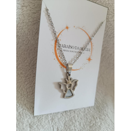 Colar Anjo da Guarda Madre Pérola