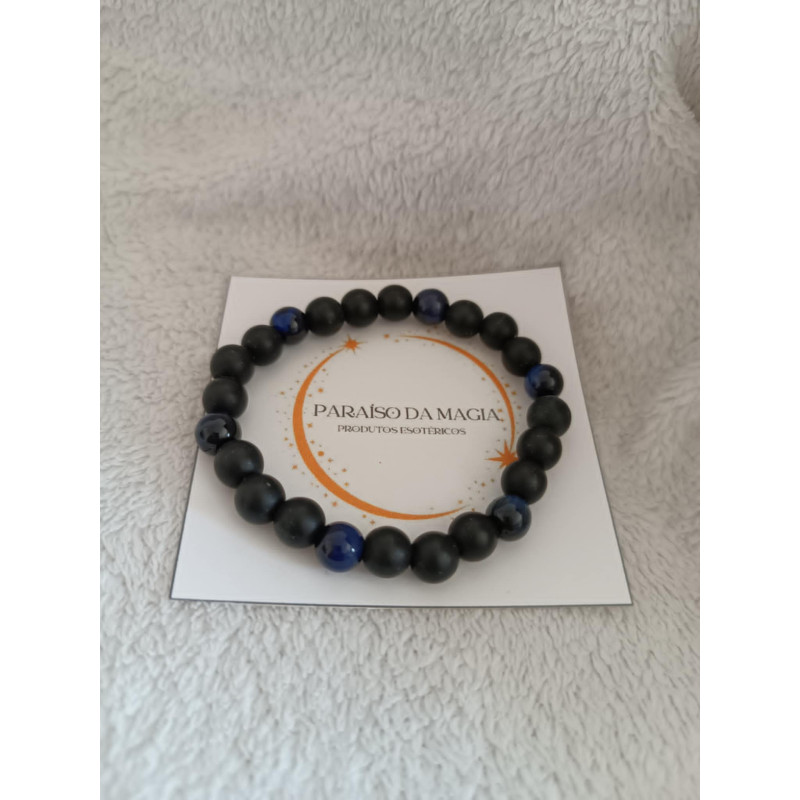 Pulseira Tri-Color Olho de Tigre Azul